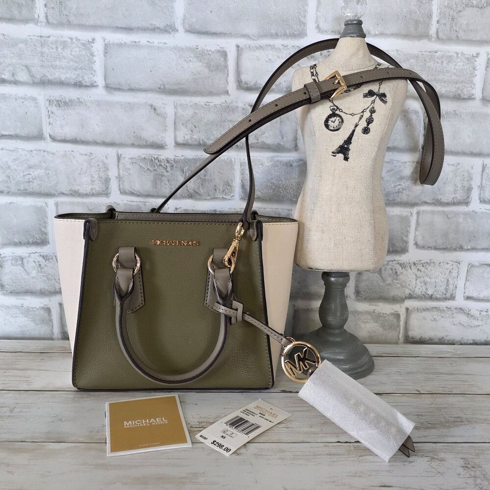 Michael Kors Marilyn Small Color Block Saffiano Leather Messenger Bag NEW